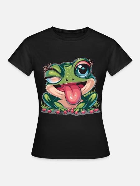 Ästhetischer Frosch Frösche für einen Frosch - Frauen T-Shirt - Schwarz