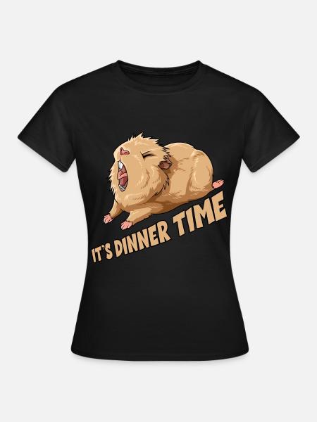 Meerschweinchen It's Dinner Time - Frauen T-Shirt - Schwarz