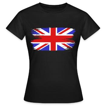Flag England GB Royaume-Uni - T-shirt Femme - noir - Devant - AI Model Female 172 dark (172cm)