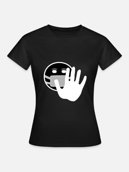 Abstand halten - Frauen T-Shirt - Schwarz