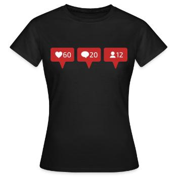 INSTAGRAM LIKES COMMENTS FOLLOWER - Frauen T-Shirt - Schwarz - Vorne - AI Model Female 172 dark (172cm)
