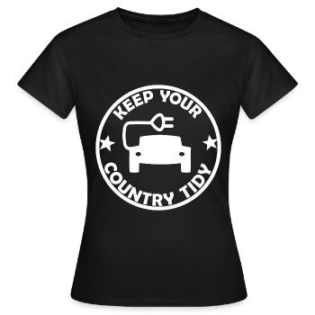 L’autocollant environnemental de la voiture E - T-shirt Femme - noir - Devant - AI Model Female 172 dark (172cm)