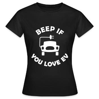 Conduire une voiture électrique - T-shirt Femme - noir - Devant - AI Model Female 172 dark (172cm)