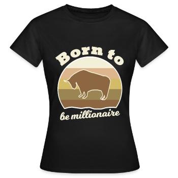 Investir en Bourse - T-shirt Femme - noir - Devant - AI Model Female 172 dark (172cm)