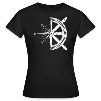 Boussole marin marin idée cadeau de marin - T-shirt Femme - noir - Devant - AI Model Female 172 dark (172cm)
