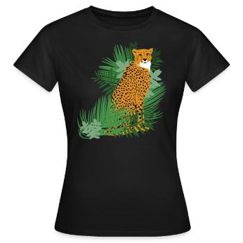 Jungle animal cheetah - Women's T-Shirt - black - Front - AI Model Female 172 dark (172cm)