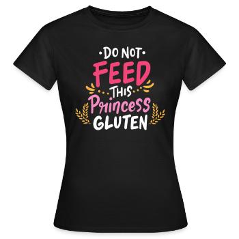 Idée cadeau intolérance au gluten maladie cœliaque - T-shirt Femme - noir - Devant - AI Model Female 172 dark (172cm)