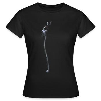 Katze niedliche Silhouette - Frauen T-Shirt - Schwarz - Vorne - AI Model Female 172 dark (172cm)