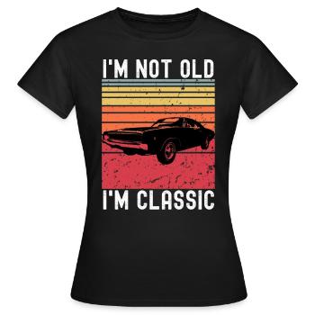 Klassisches Auto - Classic Car - Frauen T-Shirt - Schwarz - Vorne - AI Model Female 172 dark (172cm)