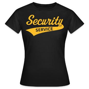 Service de sécurité (Sécurité / Équipe) - T-shirt Femme - noir - Devant - AI Model Female 172 dark (172cm)
