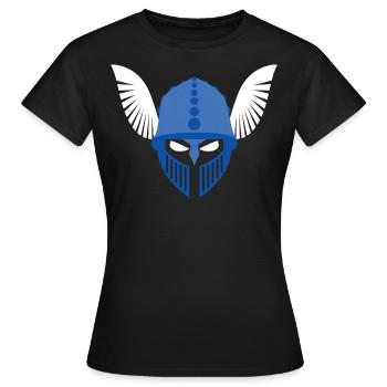 Casque germanique avec dessin de plumes, Germania Magna - T-shirt Femme - noir - Devant - AI Model Female 172 dark (172cm)