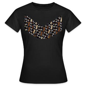 wax love bogolan - Women's T-Shirt - black - Front - AI Model Female 172 dark (172cm)