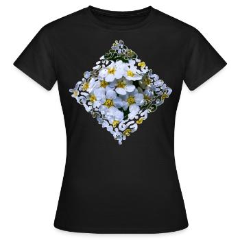 Fleurs blanches - T-shirt Femme - noir - Devant - AI Model Female 172 dark (172cm)
