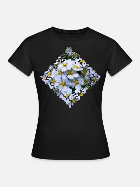 Fleurs blanches - T-shirt Femme - noir