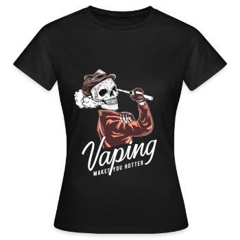 Vapegod - Vaper - Dampfen - Cool - Vape - Dampfen- - Frauen T-Shirt - Schwarz - Vorne - AI Model Female 172 dark (172cm)