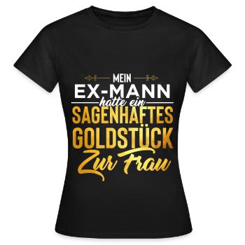 EX-Mann Scheidung Ehefrau - Frauen T-Shirt - Schwarz - Vorne - AI Model Female 172 dark (172cm)