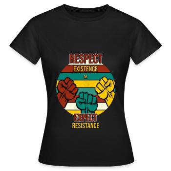 L’égalité des droits de l’homme - T-shirt Femme - noir - Devant - AI Model Female 172 dark (172cm)