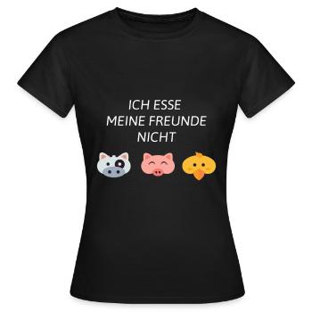 Tierschutz vegan - Frauen T-Shirt - Schwarz - Vorne - AI Model Female 172 dark (172cm)