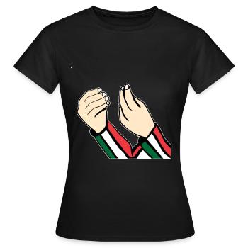 Italian flag design with Italian - Women's T-Shirt - black - Front - AI Model Female 172 dark (172cm)