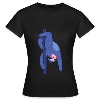 Pole Dance Faultier - Frauen T-Shirt - Schwarz - Vorne - AI Model Female 172 dark (172cm)