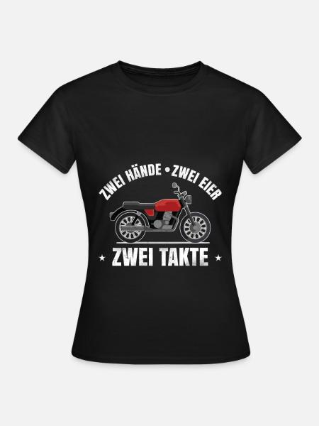 Mofa Moped - Ostmoped - Zweitakter - Frauen T-Shirt - Schwarz