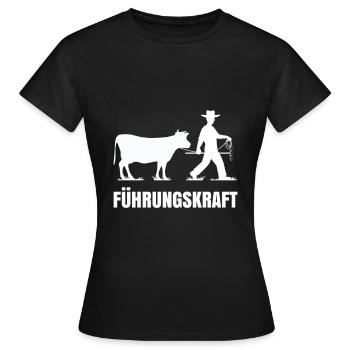 Führungskraft Landwirt Design mit Milchkuh - Frauen T-Shirt - Schwarz - Vorne - AI Model Female 172 dark (172cm)