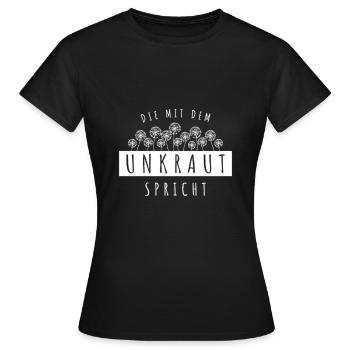 Unkraut Pustelblume Löwenzahn - Frauen T-Shirt - Schwarz - Vorne - AI Model Female 172 dark (172cm)