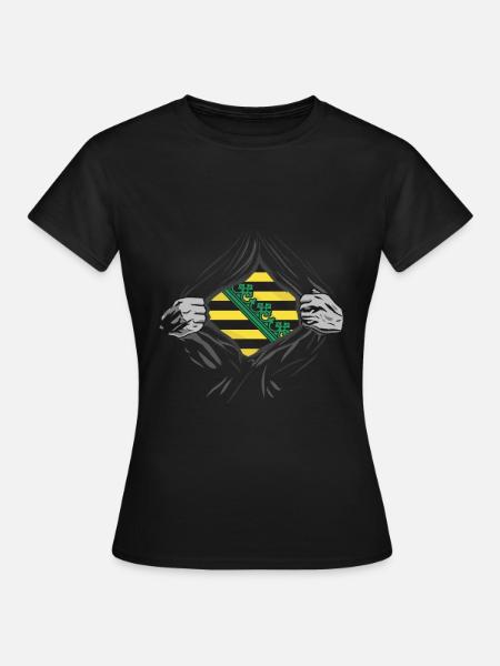 Sachsen Wappen für stolzen Sachsen Ostddeutschland - Frauen T-Shirt - Schwarz