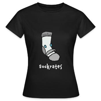 Philosopher Socrates - Women's T-Shirt - black - Front - AI Model Female 172 dark (172cm)