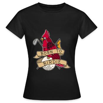 Birdie Golf Golfer Vogel Golfspieler Golfball - Frauen T-Shirt - Schwarz - Vorne - AI Model Female 172 dark (172cm)