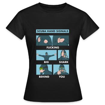 Tauchen Handzeichen Taucher - Frauen T-Shirt - Schwarz - Vorne - AI Model Female 172 dark (172cm)