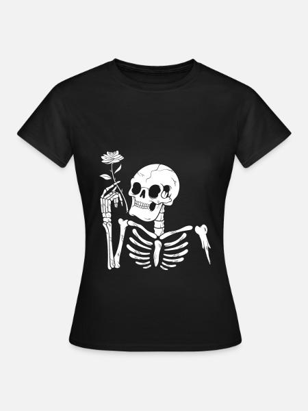 Dark Academia Blumen - Frauen T-Shirt - Schwarz