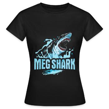 Megalodon Hai Shirtpour Hai Fan - T-shirt Femme - noir - Devant - AI Model Female 172 dark (172cm)