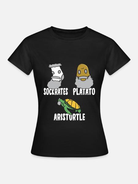 Philosophie de Socrate Platon Aristote - T-shirt Femme - noir