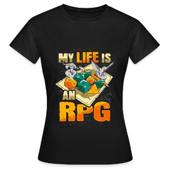 Ma vie est une chemise RPG pour RPG Gamer - T-shirt Femme - noir - Devant - AI Model Female 172 dark (172cm)