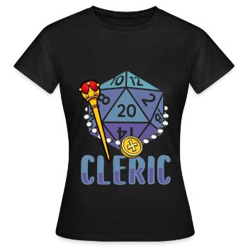 Chemise RPG Fantasy RPG pour Cleric RPG Gamer - T-shirt Femme - noir - Devant - AI Model Female 172 dark (172cm)