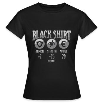 Fantasy Rpg RPG Shirt pour XP RPG Gamer - T-shirt Femme - noir - Devant - AI Model Female 172 dark (172cm)