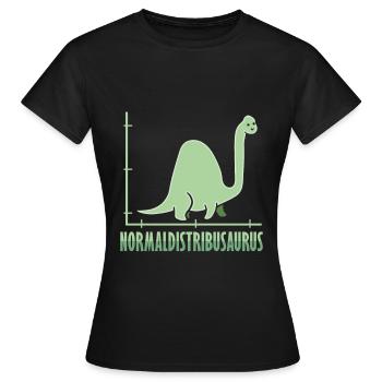 Dinosaure Math Pythagore Mathématicien - T-shirt Femme - noir - Devant - AI Model Female 172 dark (172cm)