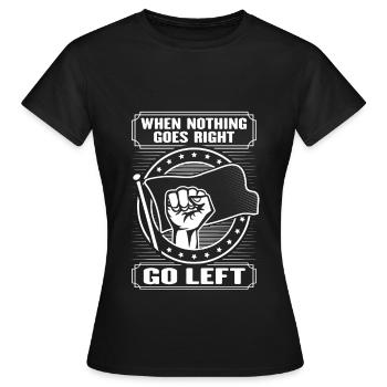 Conception de gauche pour un socialiste - T-shirt Femme - noir - Devant - AI Model Female 172 dark (172cm)