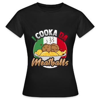 Italienische Frikadelle Italienische Küche - Frauen T-Shirt - Schwarz - Vorne - AI Model Female 172 dark (172cm)