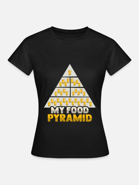 Lebensmittelpyramide für einen Biertrinker - Frauen T-Shirt - Schwarz