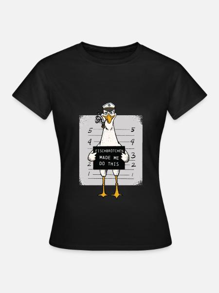 Fischbrötchen Möwe Norddeutsch - Frauen T-Shirt - Schwarz