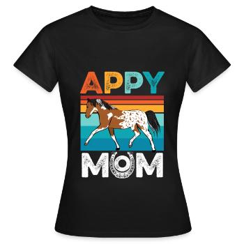 Appaloosa-Pferdekleidung Appaloosa-Mama - Frauen T-Shirt - Schwarz - Vorne - AI Model Female 172 dark (172cm)