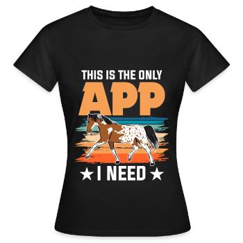 Appaloosa-Pferdekleidung Appaloosa-Reiterin - Frauen T-Shirt - Schwarz - Vorne - AI Model Female 172 dark (172cm)