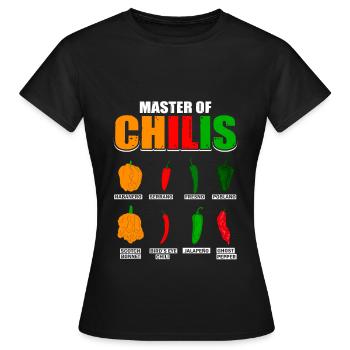 Master of Chilies Habanero Chili Lovers - Women's T-Shirt - black - Front - AI Model Female 172 dark (172cm)