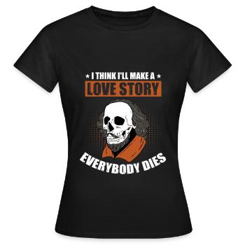 William Shakespeare - Frauen T-Shirt - Schwarz - Vorne - AI Model Female 172 dark (172cm)