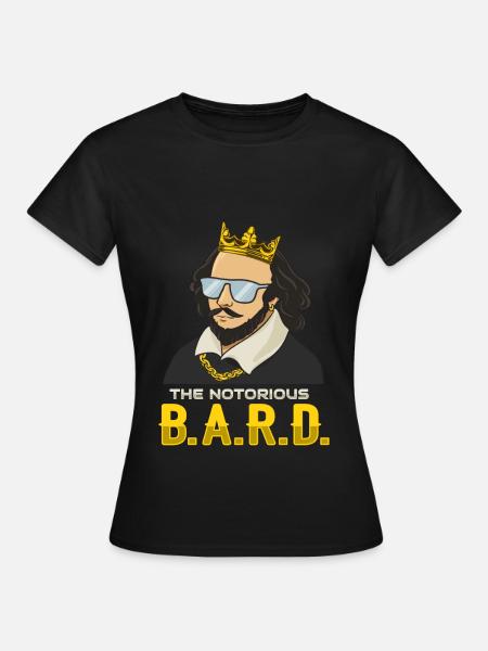 William Shakespeare mit Krone - Dame-T-shirt - sort