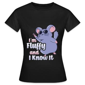 Chinchilla moelleux - T-shirt Femme - noir - Devant - AI Model Female 172 dark (172cm)