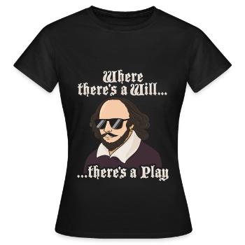 William Shakespeare Théâtre Littérature - T-shirt Femme - noir - Devant - AI Model Female 172 dark (172cm)