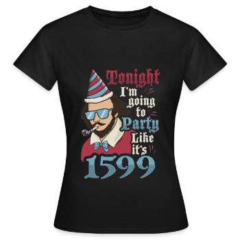 William Shakespeare Théâtre Littérature - T-shirt Femme - noir - Devant - AI Model Female 172 dark (172cm)